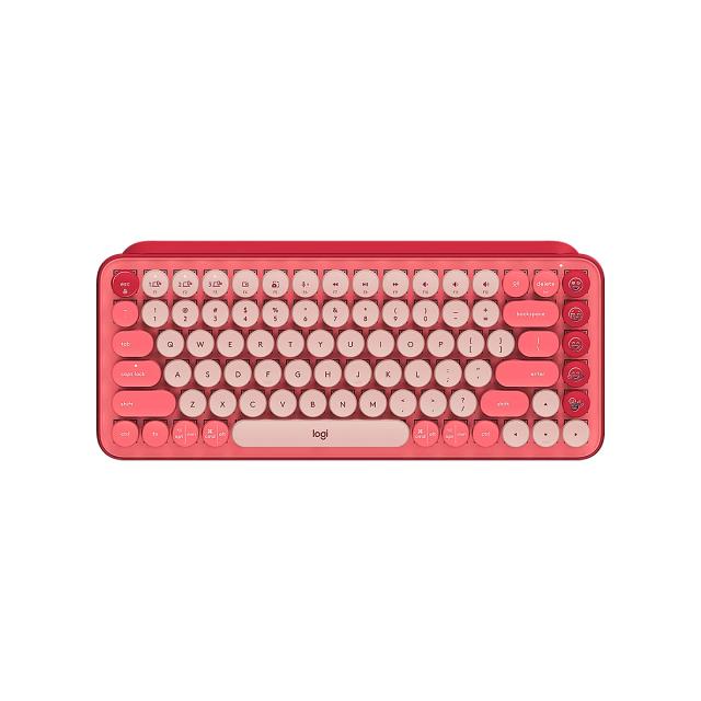 Teclado Logitech POP Keys Wireless Bluetooth Mechanical Heartbreaker Rose