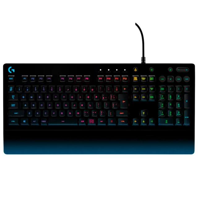 TECLADO LOGITECH GAMING G213 NEGRO RGB LIGHTSYNC USB RESISTENTE A SALPICADURAS