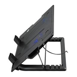 COOLING FAN 2-USB 1-VENTILADOR 5-NIVELES NEGRO