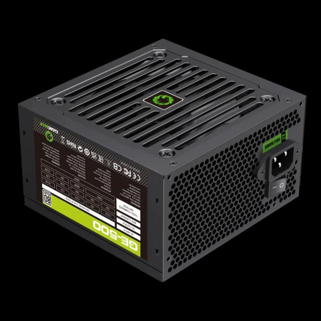 Fuente de Poder GAMEMAX GE-500 BK 500Watts Alta eficiencia 80+ 12CM Ventilador ATX