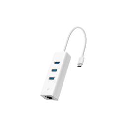 ADAPTADOR TP-Link USB-C a Ethernet Gigabit con HUB de 3 Puertos USB-3.0