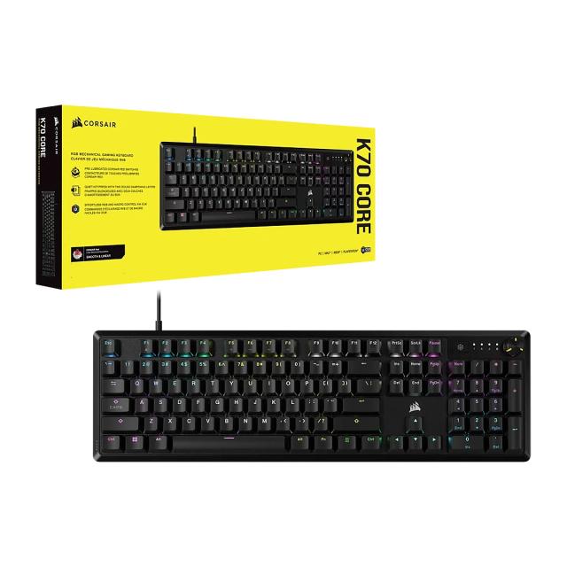 TECLADO CORSAIR K70 CORE MECANICO WIRED FOR GAMING RGB SP Black